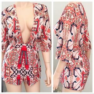 Capulet Deep-V Printed Romper size M